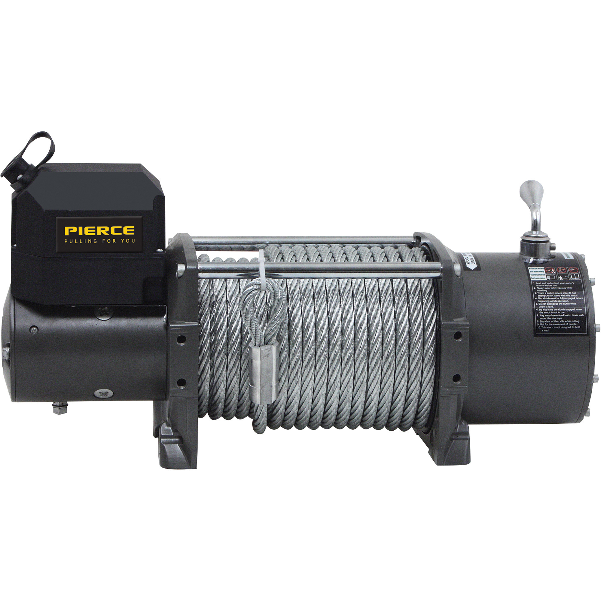 Pierce 12 Volt DC Powered Electric Trunk Winch, 20,000-Lb. Capacity, Steel Rope, Model# PS20000